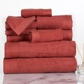 Hastings Home Hastings Home Ribbed 100 Percent Cotton 10 Piece Towel Set - Brick 765411MZO